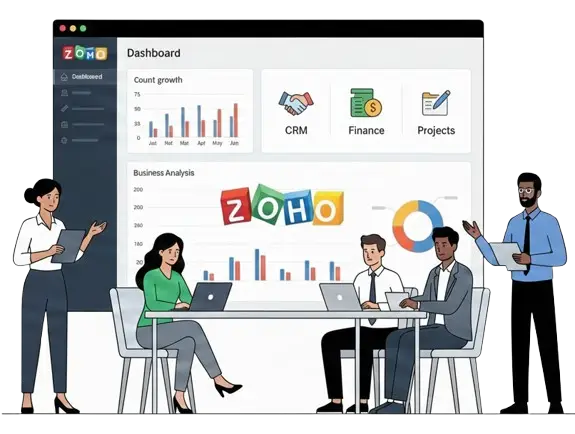 Stellartech staff providing Zoho training